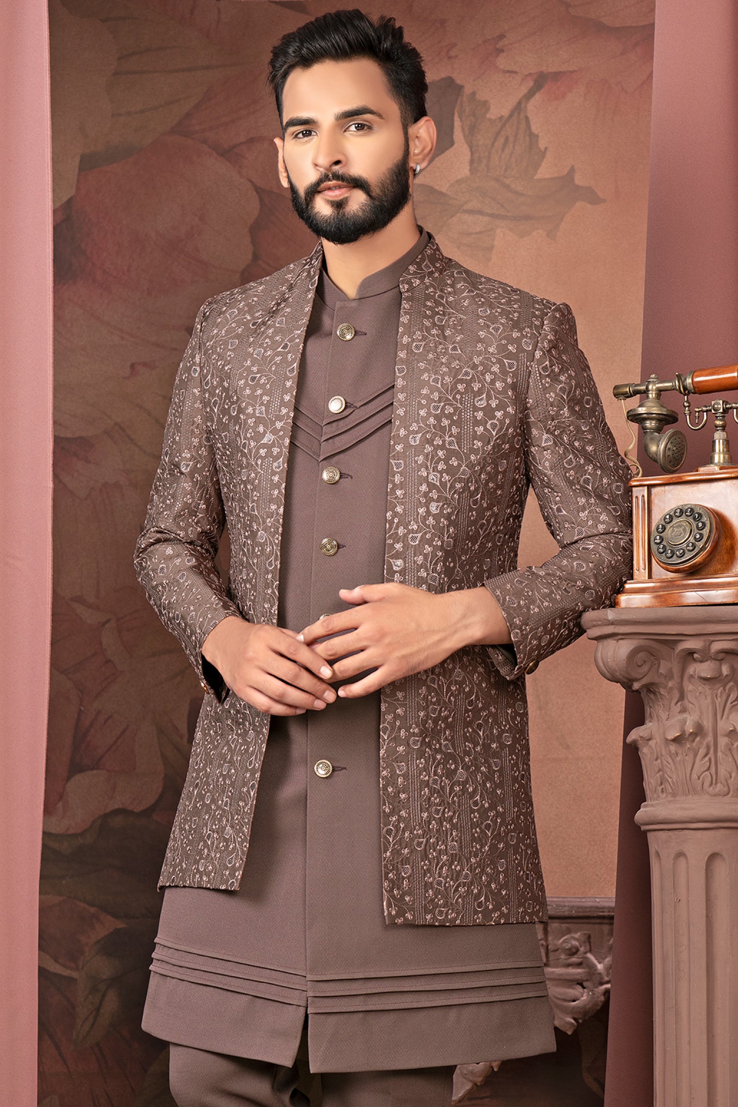 Elegant Brown Indo-Western