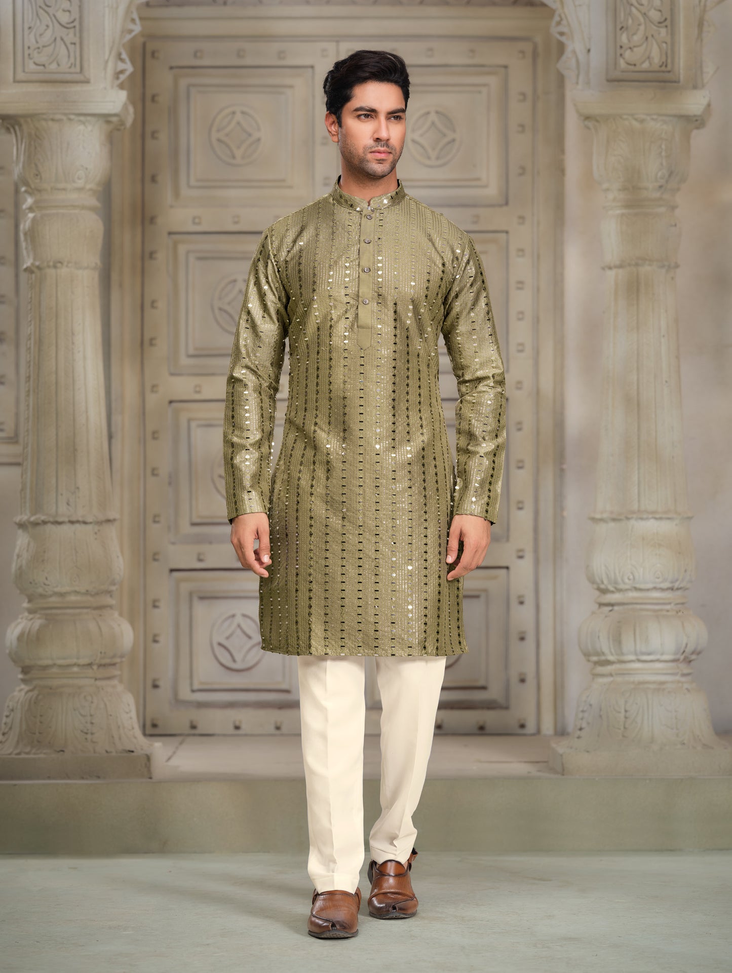 Sailor's Knot Silk Kurta - Intricate Embroidery